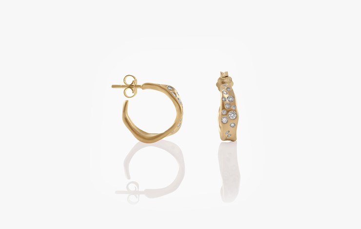  BABY MALAK CHAMPAGE HOOP ROUND EARRINGS